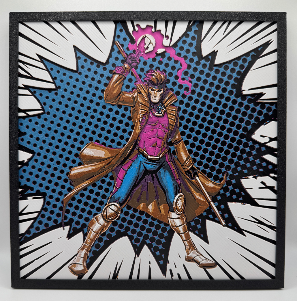 Layered 3D Art - Comic Character - Gambit