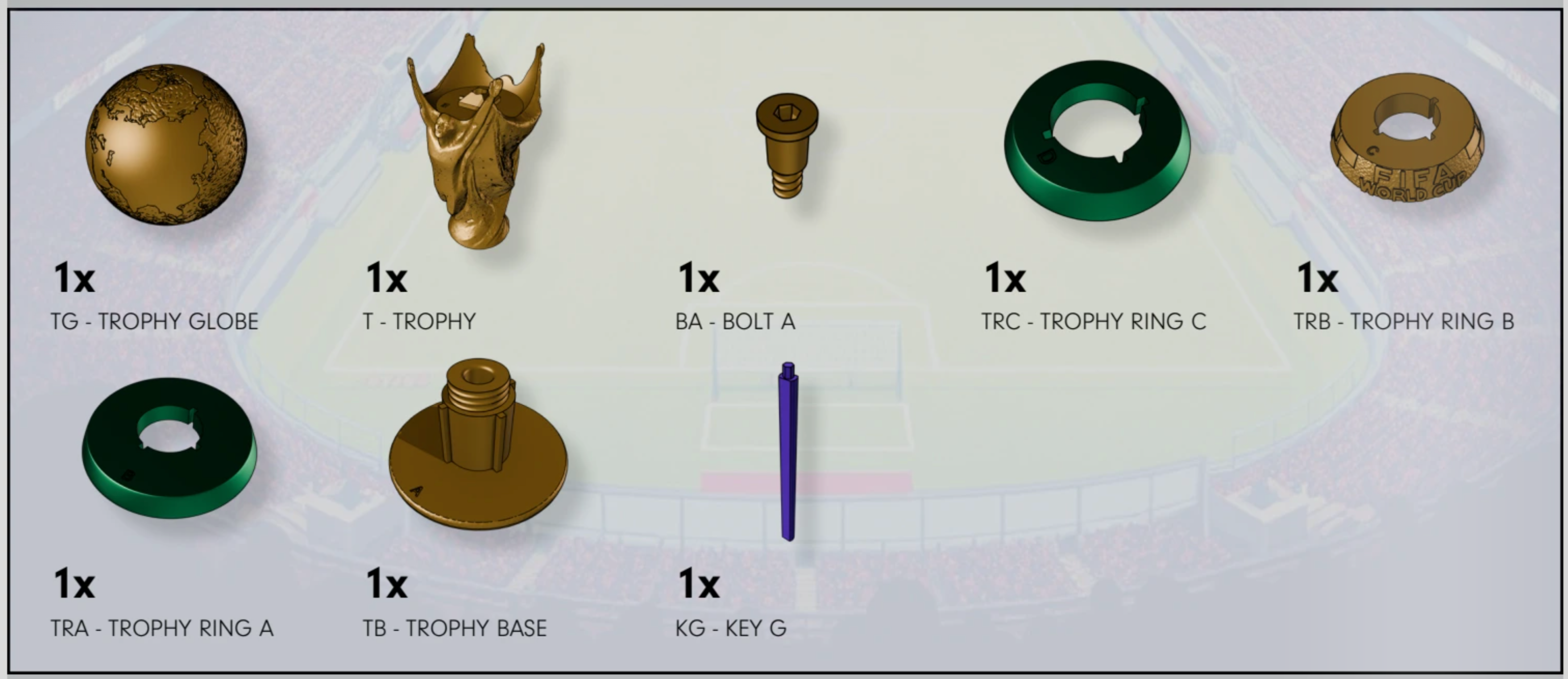 World Cup Trophy 3D Printed Model Kit