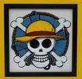 Straw Hat Pirates Logo One Piece layered 3D printed Hueforge wall art panel