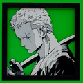 Roronoa Zoro One Piece layered 3D printed Hueforge wall art panel
