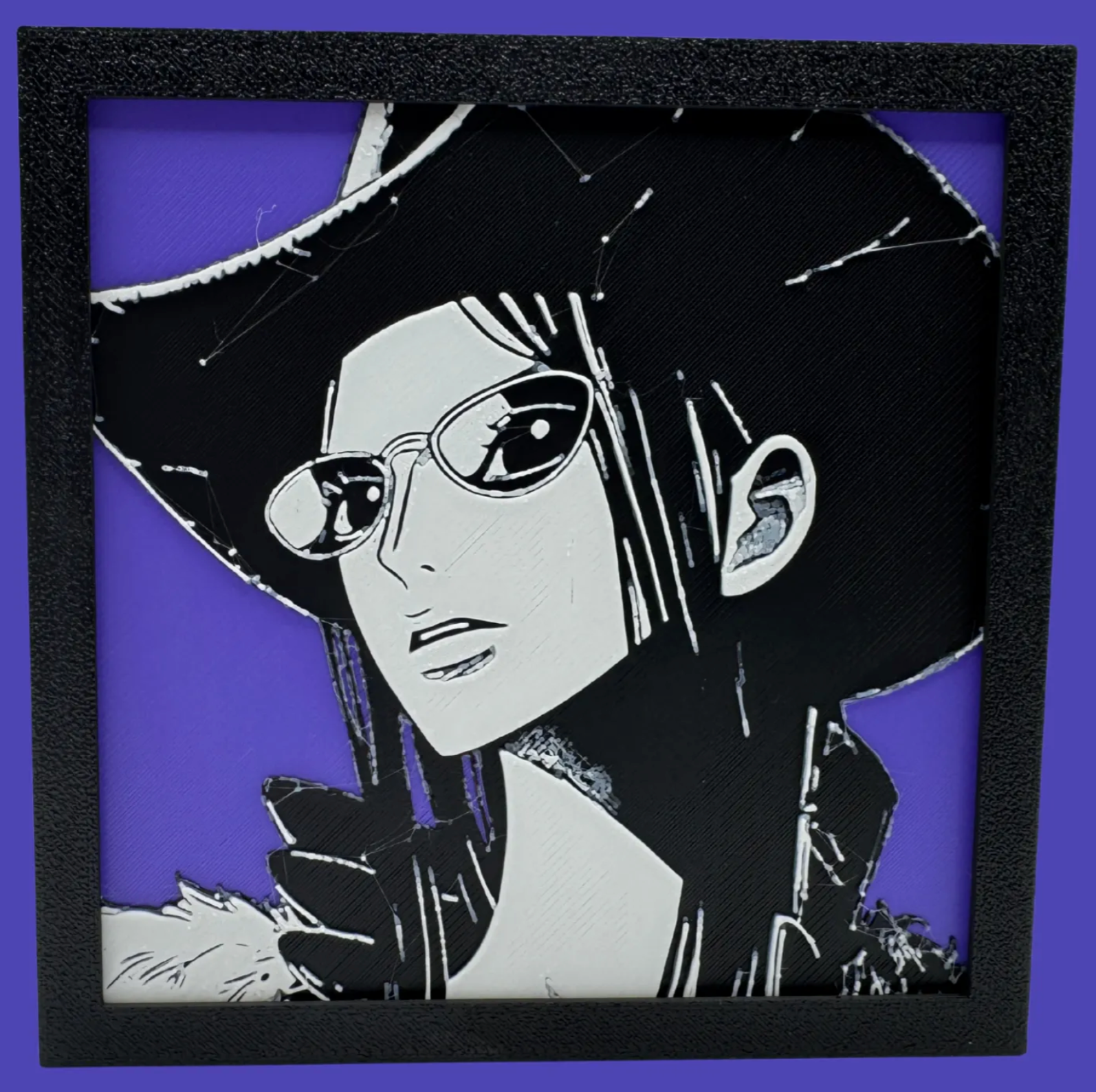Sanji One Piece layered 3D printed Hueforge wall art panel