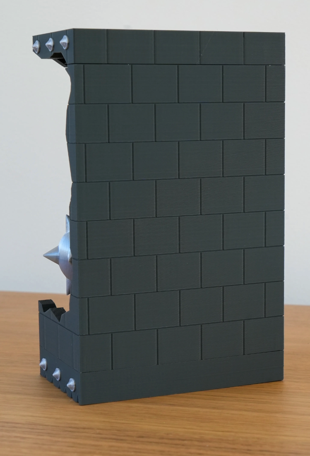 Broken Brick Bowser diorama, rear view showing the closed brick wall