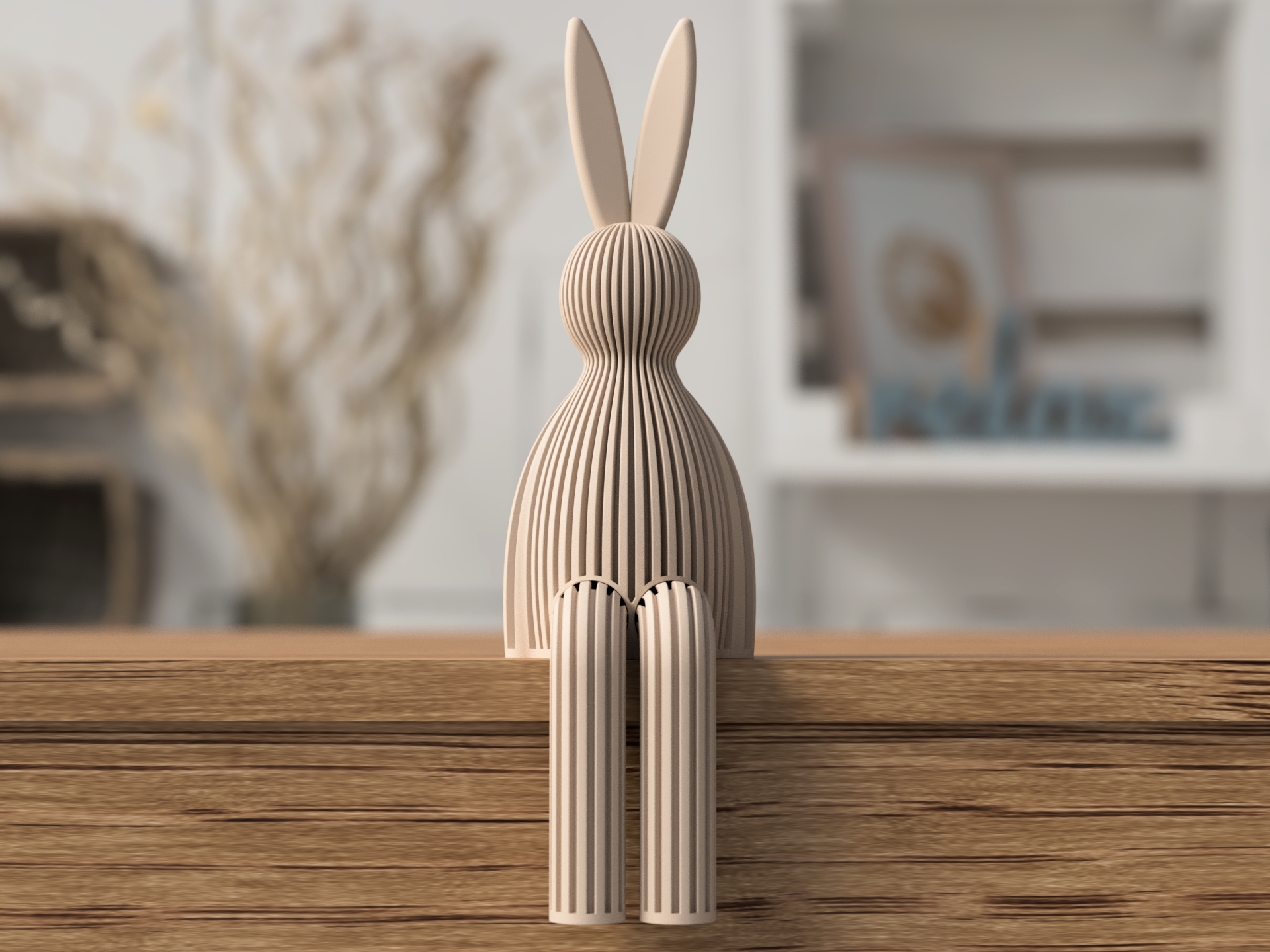 Minimalist Easter Bunny Shelf Decoration | Modern Spring Home Décor