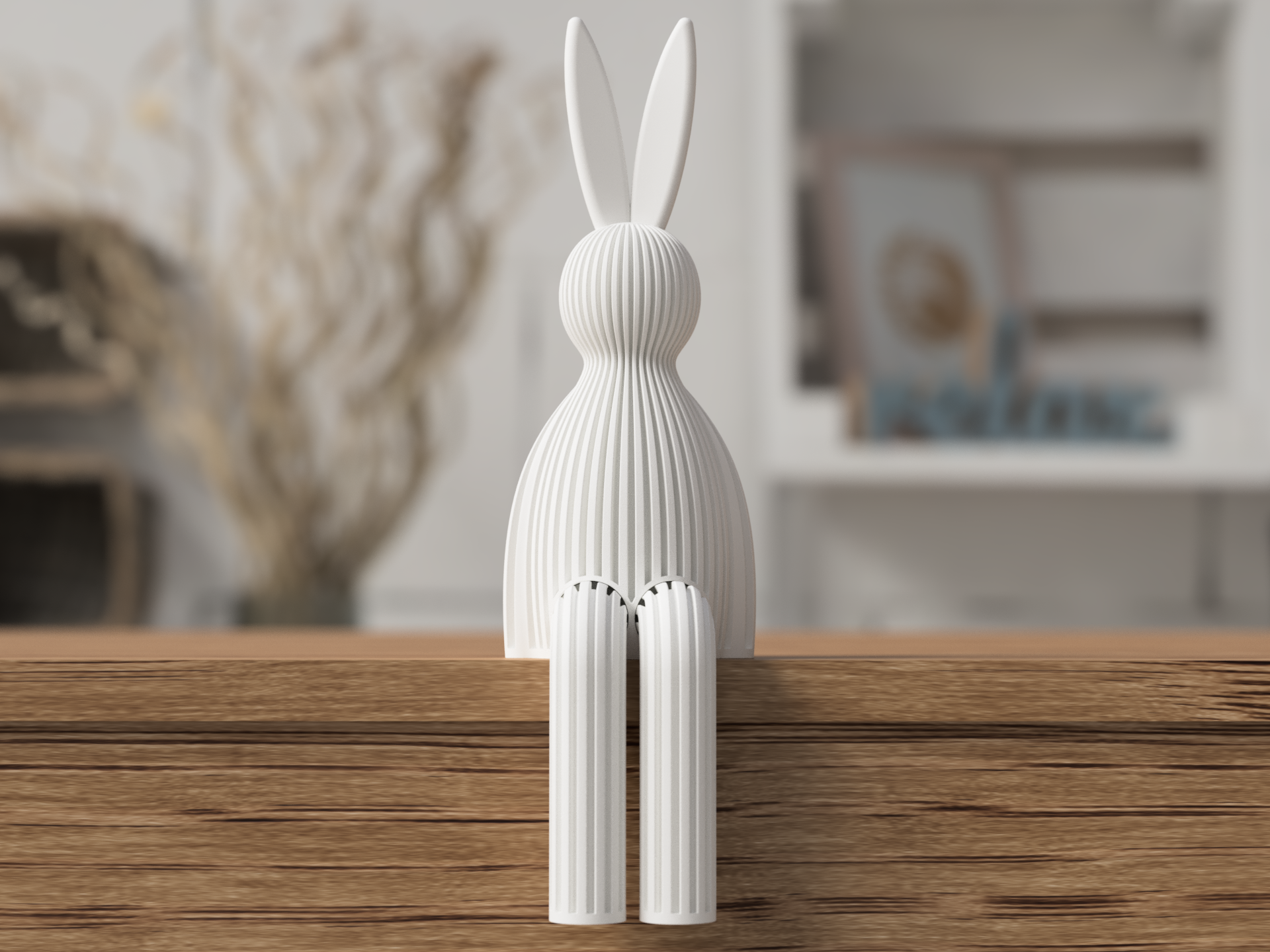 Minimalist Easter Bunny Shelf Decoration | Modern Spring Home Décor