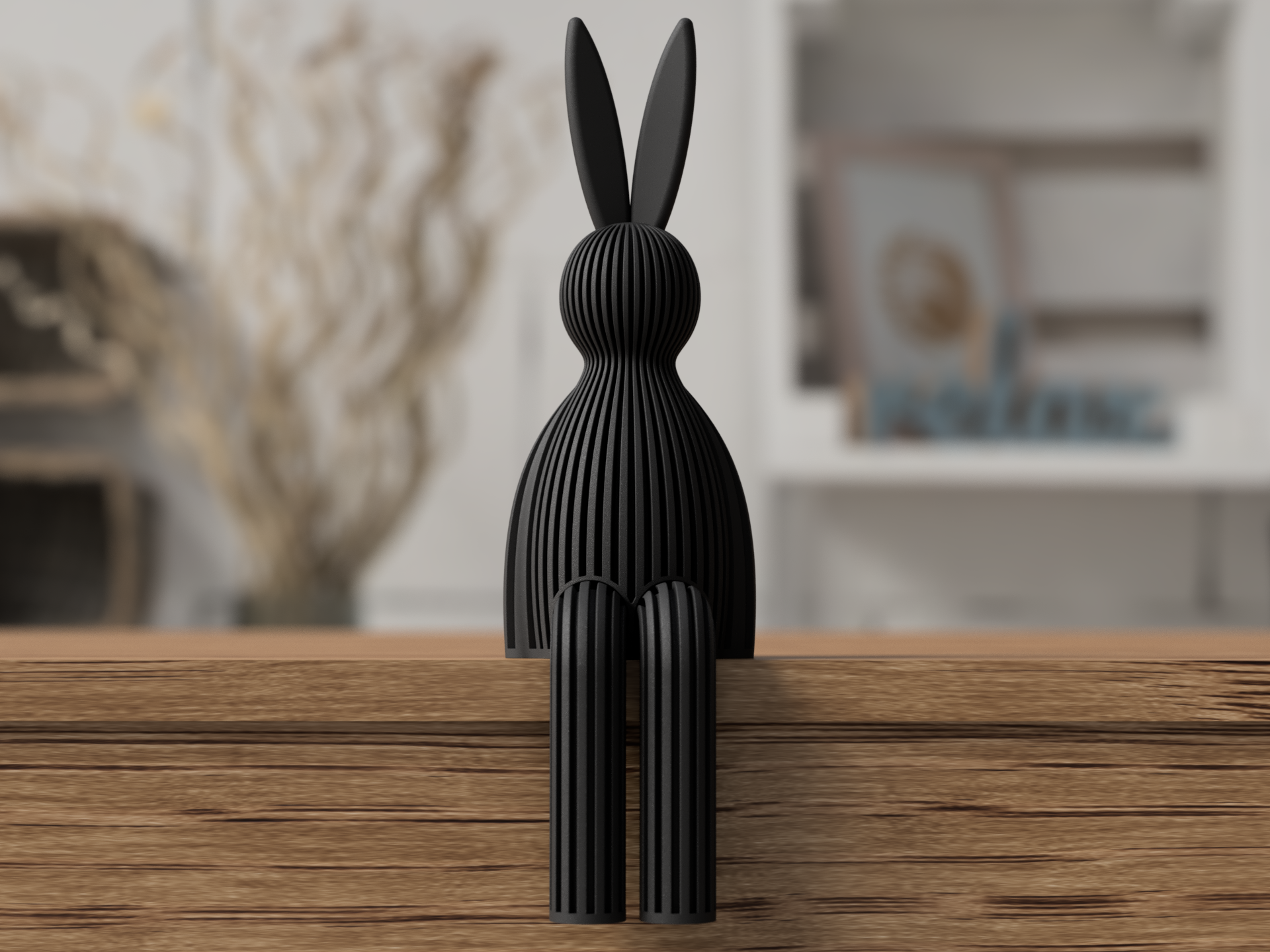 Minimalist Easter Bunny Shelf Decoration | Modern Spring Home Décor
