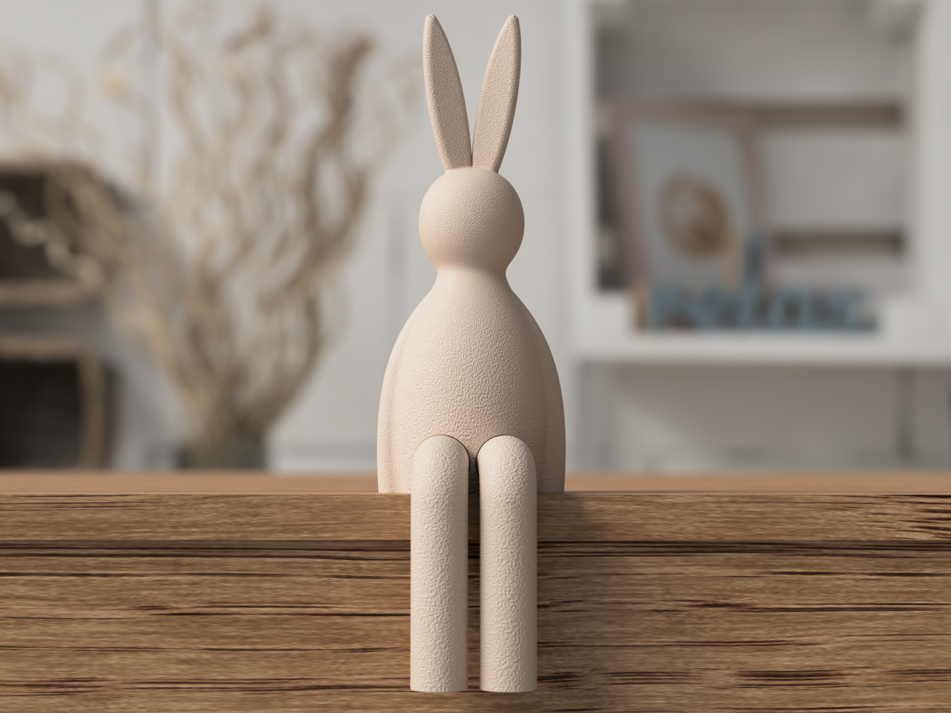 Minimalist Easter Bunny Shelf Decoration | Modern Spring Home Décor