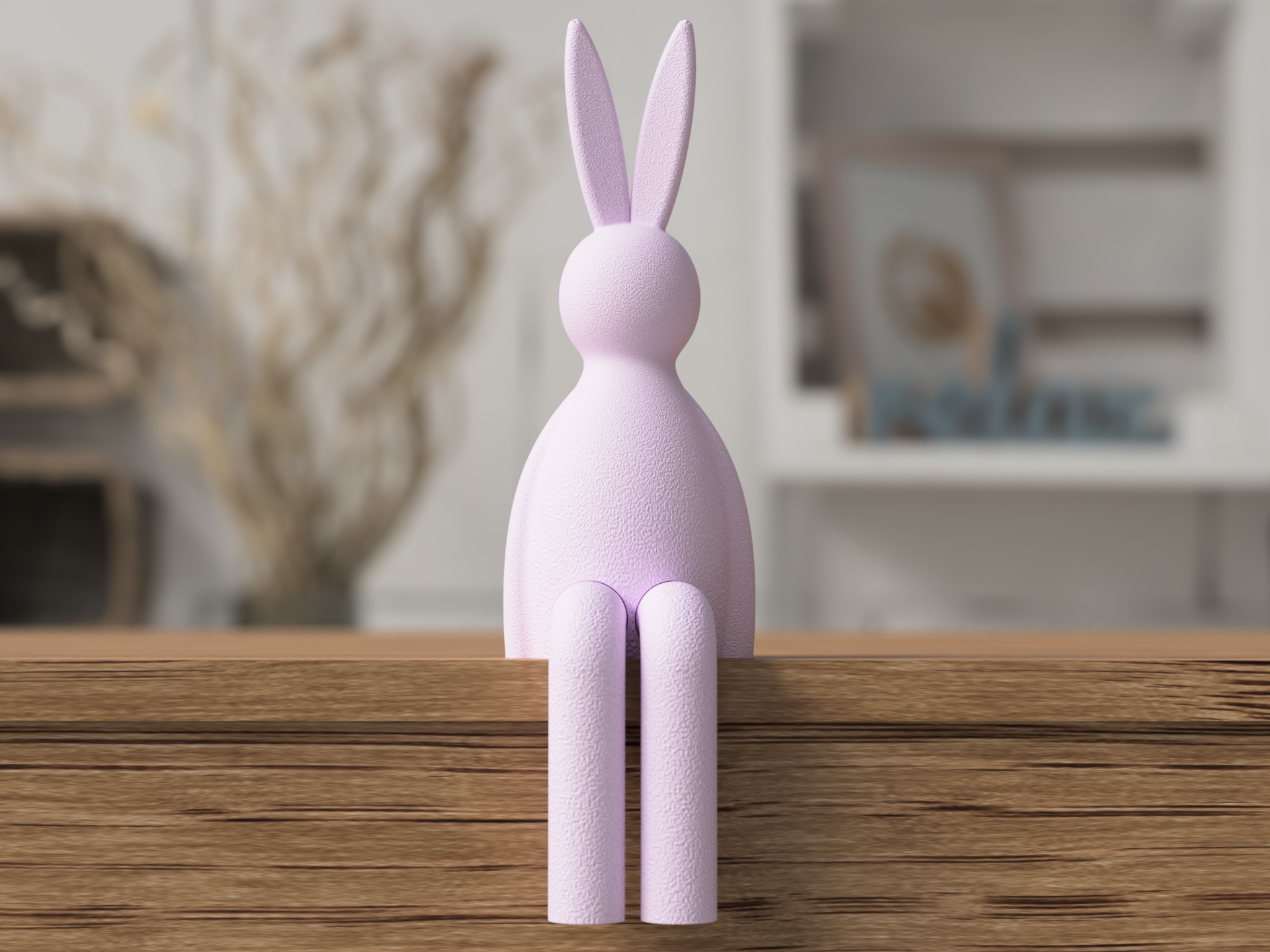 Minimalist Easter Bunny Shelf Decoration | Modern Spring Home Décor