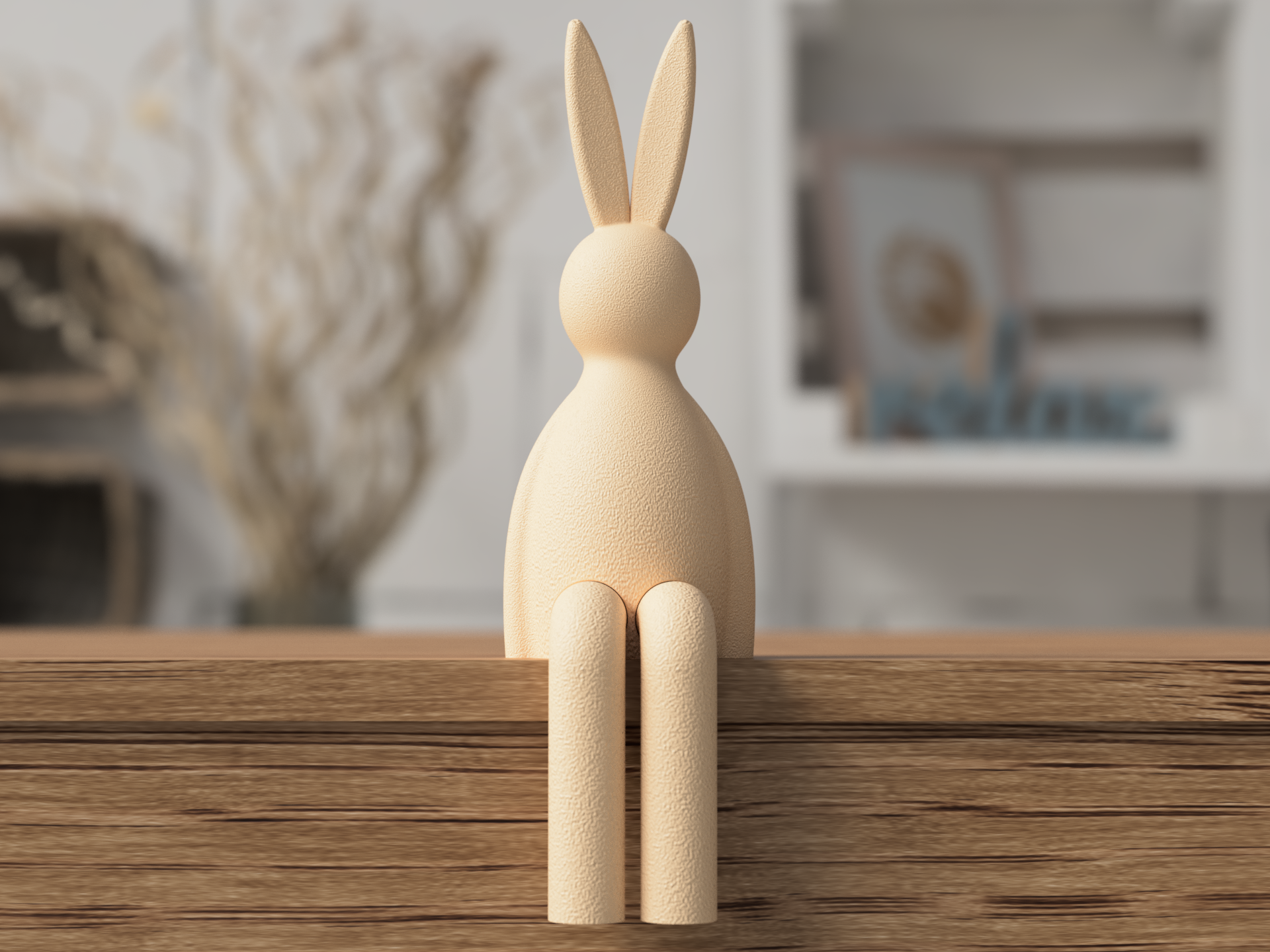 Minimalist Easter Bunny Shelf Decoration | Modern Spring Home Décor