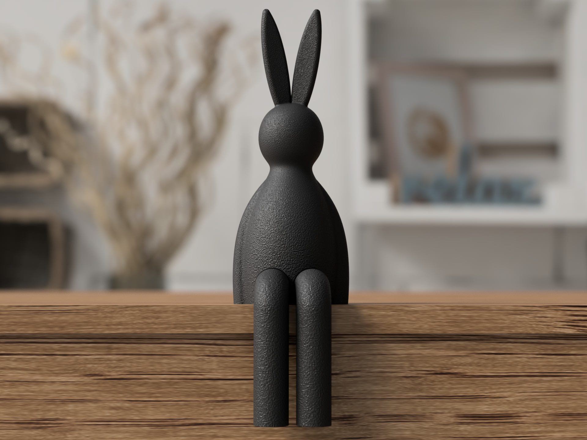 Minimalist Easter Bunny Shelf Decoration | Modern Spring Home Décor