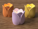 Tulip Tealight Holder, 3D printed home decor piece, front view