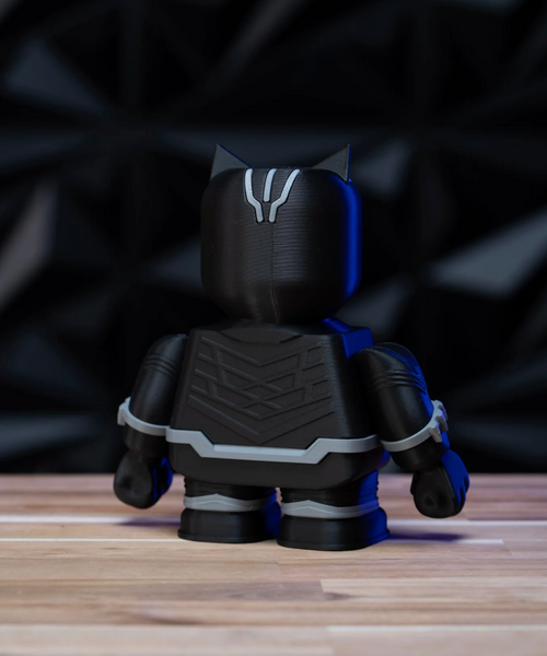Chunky Black Panther 3D printed model kit, rear view