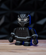 Chunky Black Panther 3D printed model kit, front view