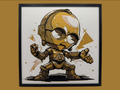 C3PO Chibi Star Wars layered 3D wall art panel