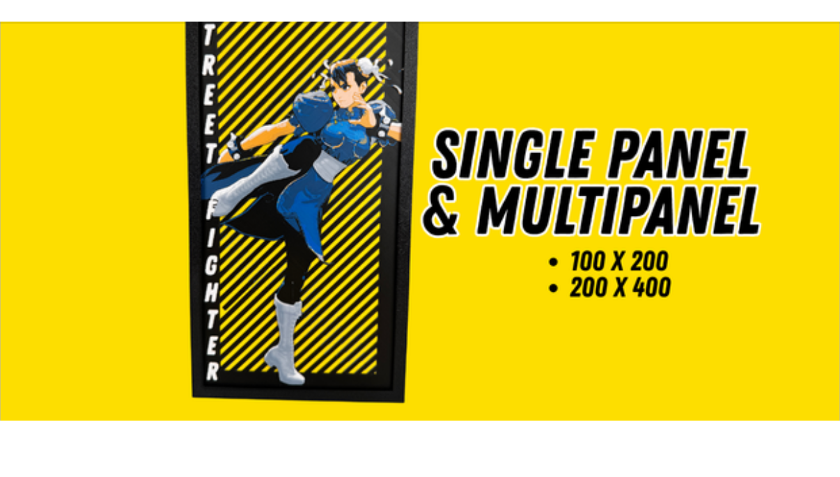 Chun Li Street Fighter layered 3D wall art panel