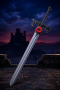 Full Sword of Omens with ThunderCats-inspired backdrop
