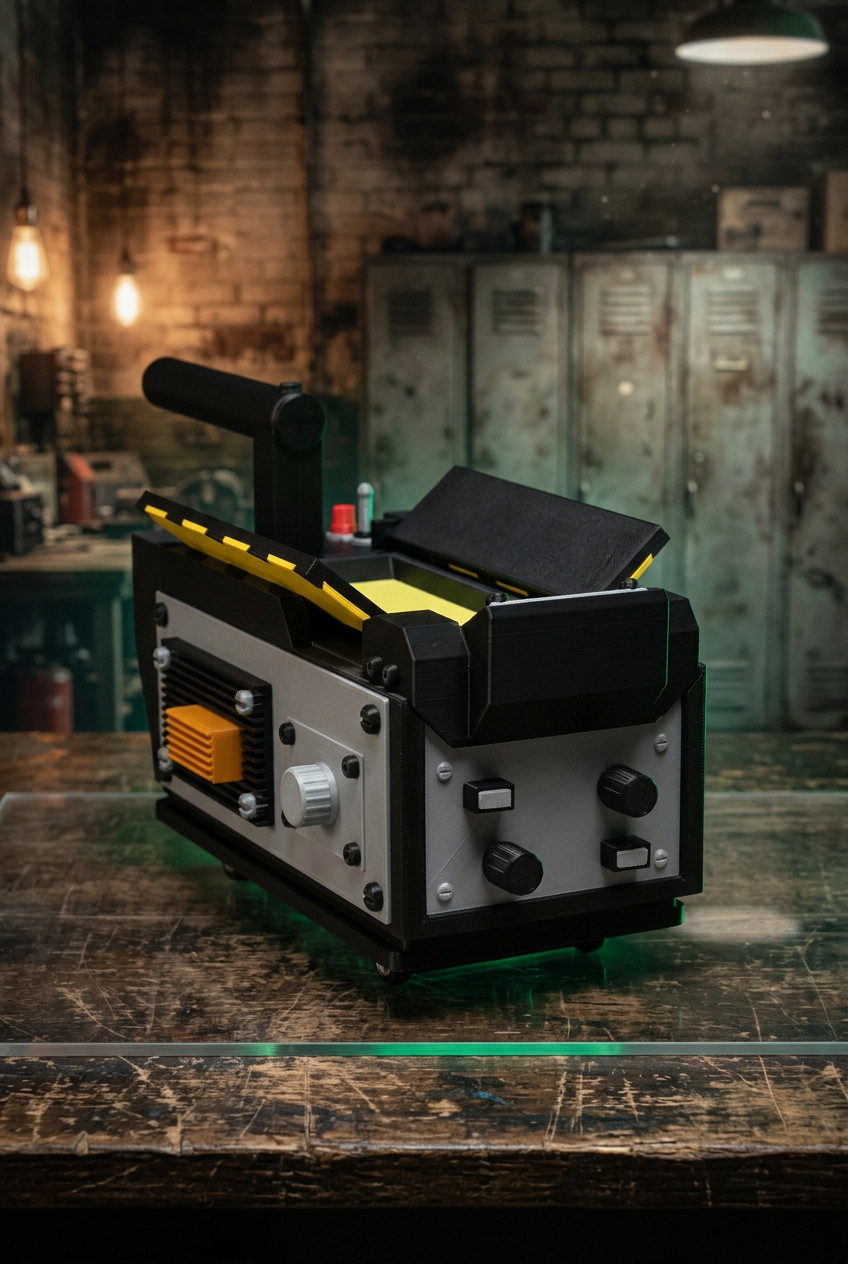Ghost Trap end view with firehouse workshop background