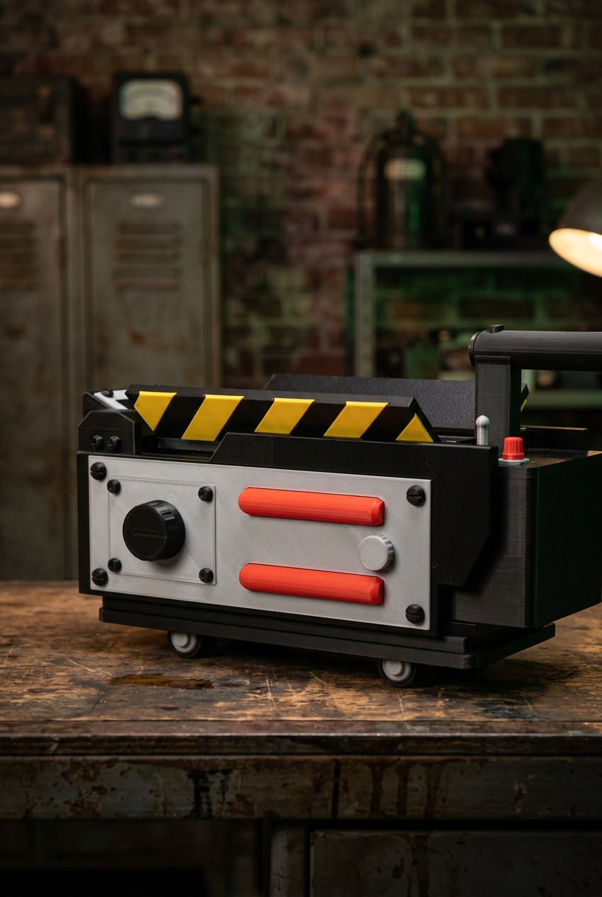 Ghost Trap side close-up with firehouse workshop background