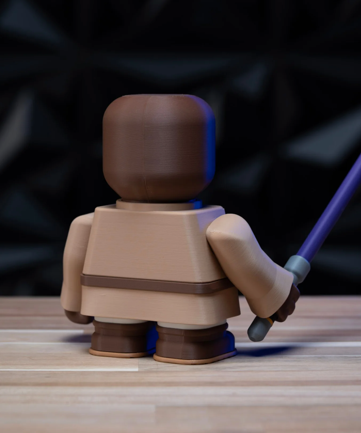 Chunky Mace Windu 3D printed model kit, rear view