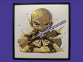 Mace Windu Chibi Star Wars layered 3D wall art panel
