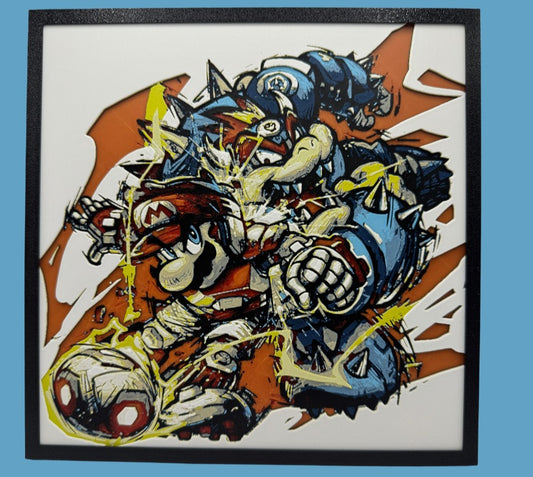 Super Mario Strikers - Mario & Bowser Hueforge