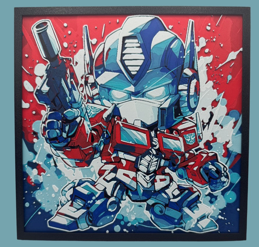 Art 3D en couches - Optimus Prime - Édition Chibi - Transformers