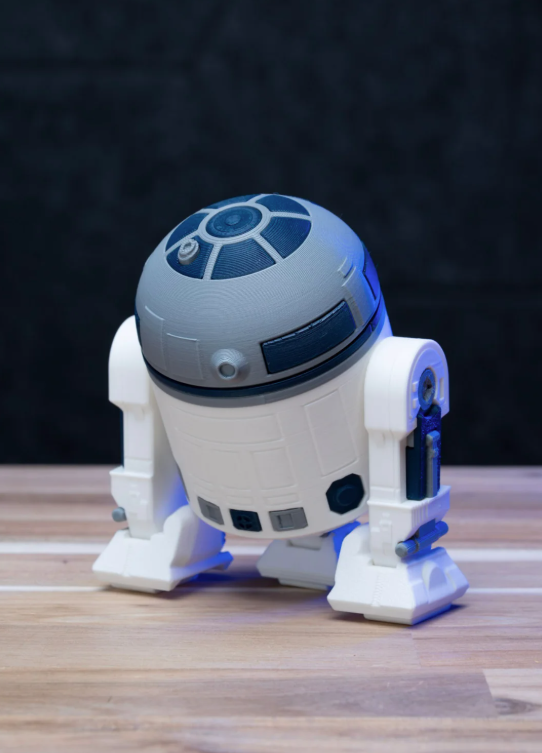 Chunky R2-D2 3D printed model kit, alternate angle