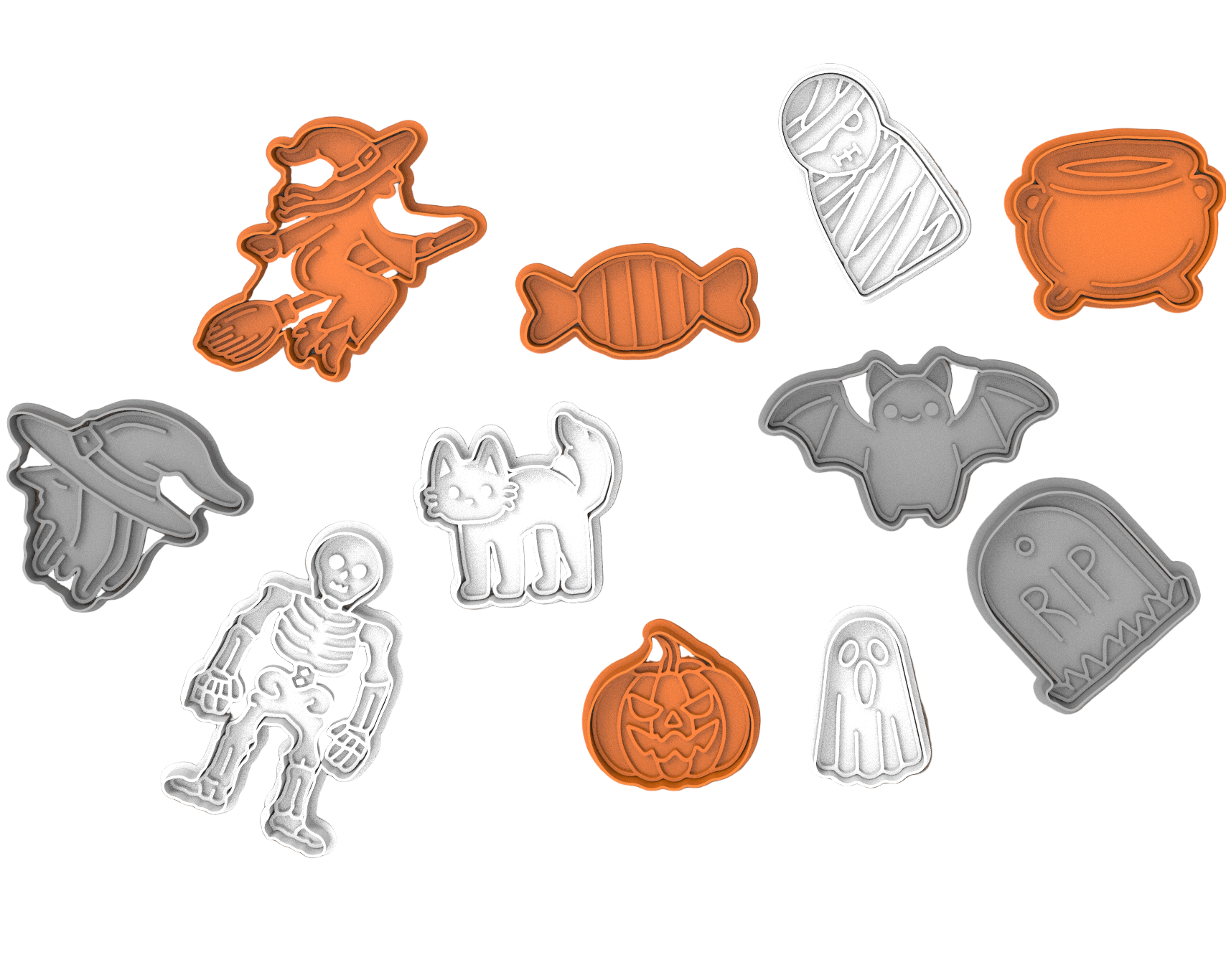Set of Halloween-themed cookie cutters