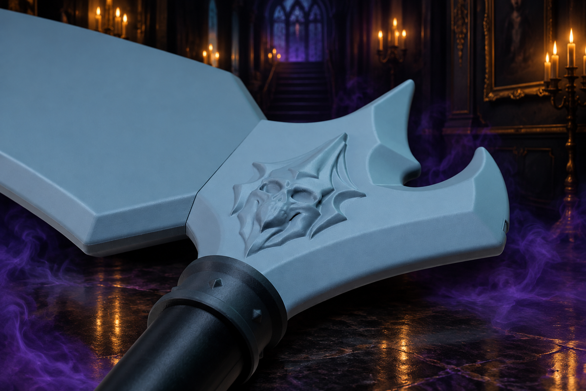 Scythe photo with haunted manor background preview
