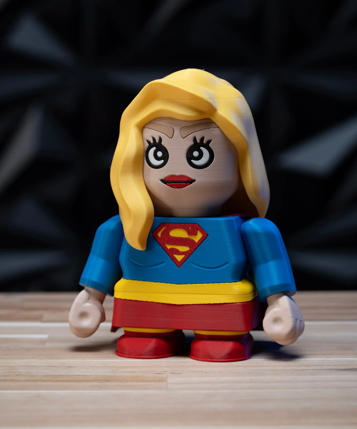 Chunky Supergirl 3D printed model kit, front view