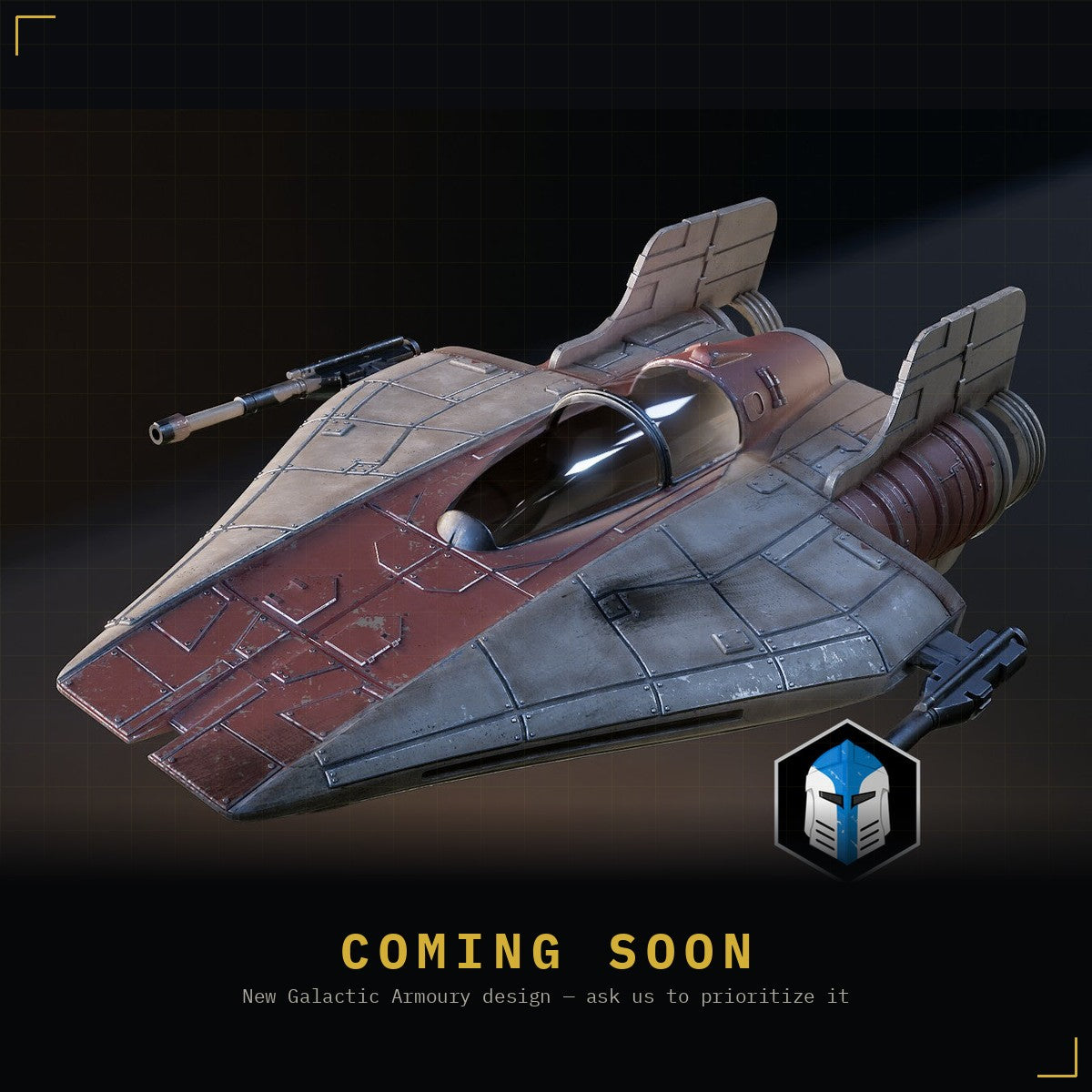 Coming soon — Tea Light A-Wing, a new Galactic Armoury design