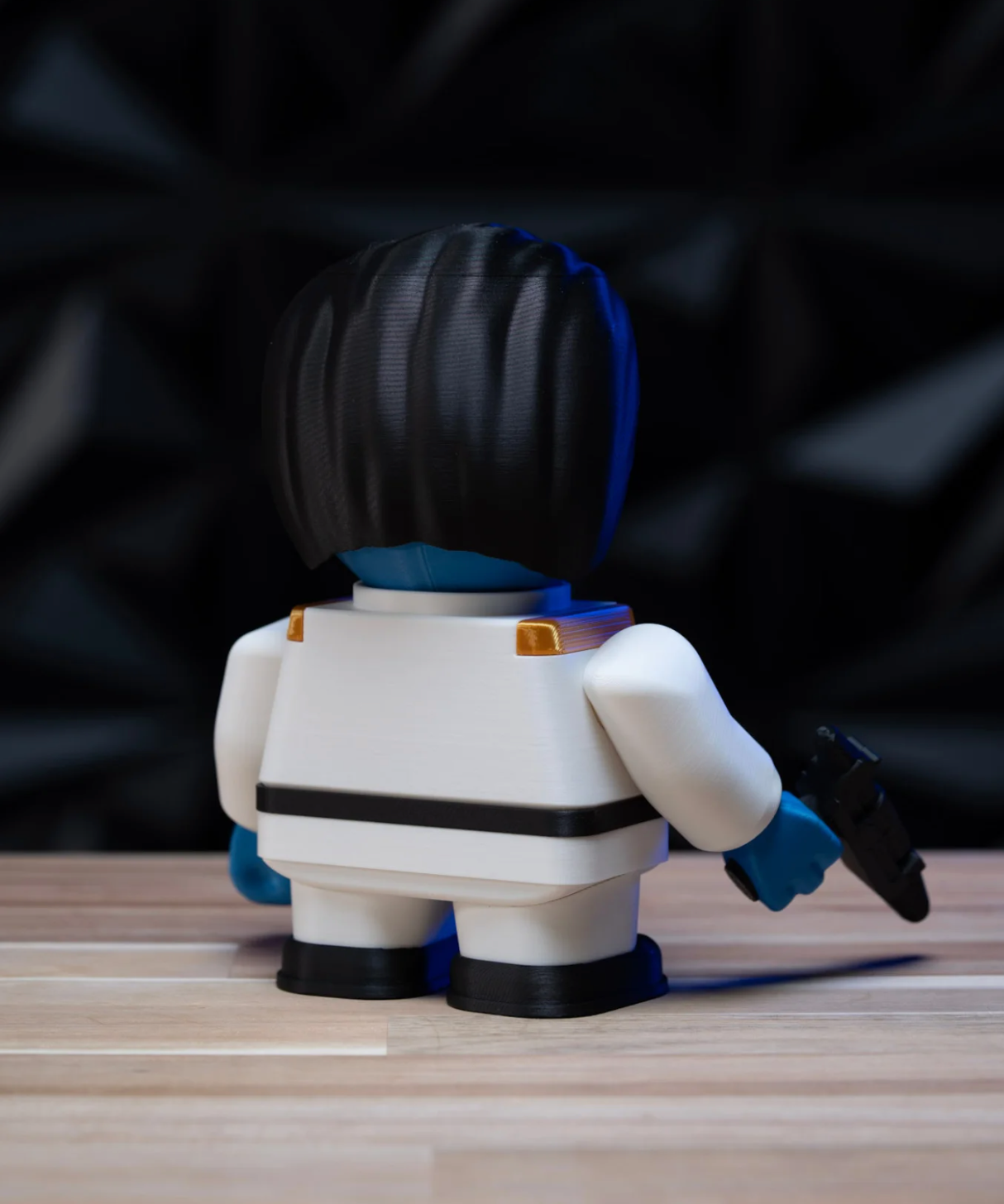 Chunky Admiral Thrawn 3D printed model kit, rear view